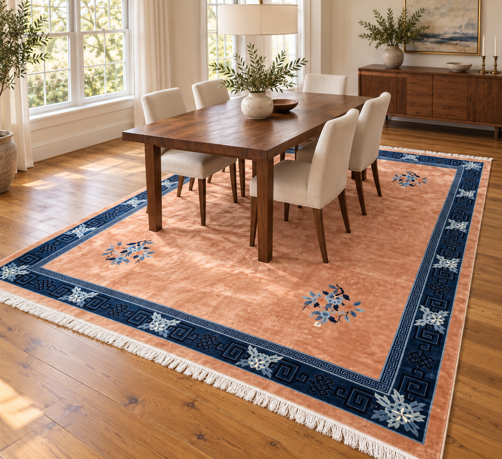 MANSION SIZED ART DECO HAND KNOTTED RUG, 12.2 x 15.1 (371cm x 460cm)