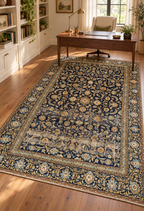 ANTIQUE PERSIAN KASHAN HAND KNOTTED RUG, 7.11 x 12.0 (241cm x 366cm)