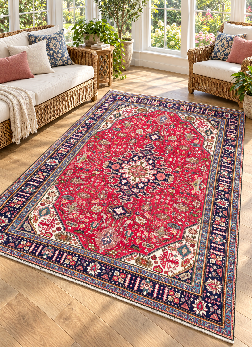 VINTAGE PERSIAN HERIZ HAND KNOTTED RUG, 8.2 x 11.3 (249cm x 343cm)