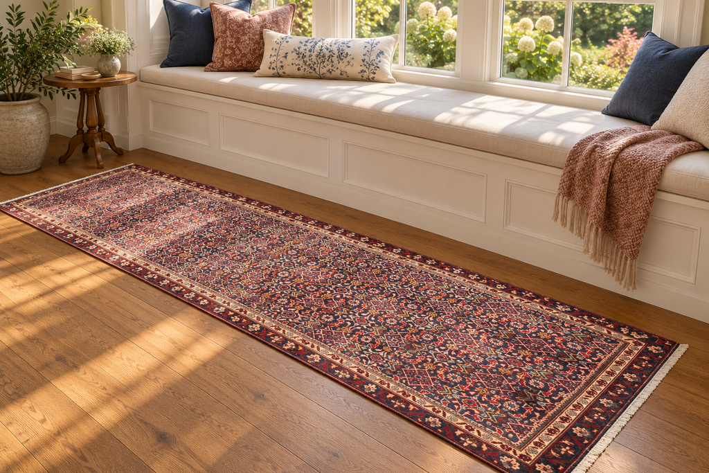ANTIQUE PERSIAN BIDJAR HAND KNOTTED RUNNER, 3.2 x 12.3 (97cm x 373cm)