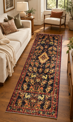 ANTIQUE PERSIAN MEHRABAN PICTORIAL HAND KNOTTED RUNNER, 4.2 x 10.7 (127cm x 323cm)