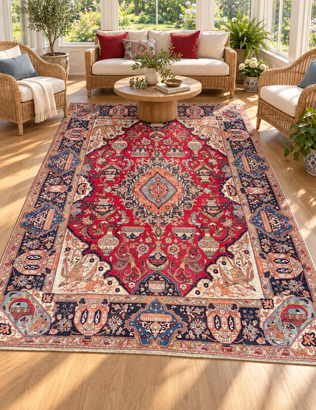 ANTIQUE PERSIAN KASHMAR ARCHEOLOGY HAND KNOTTED RUG, 10.0 x 12.7 (305cm x 384cm)
