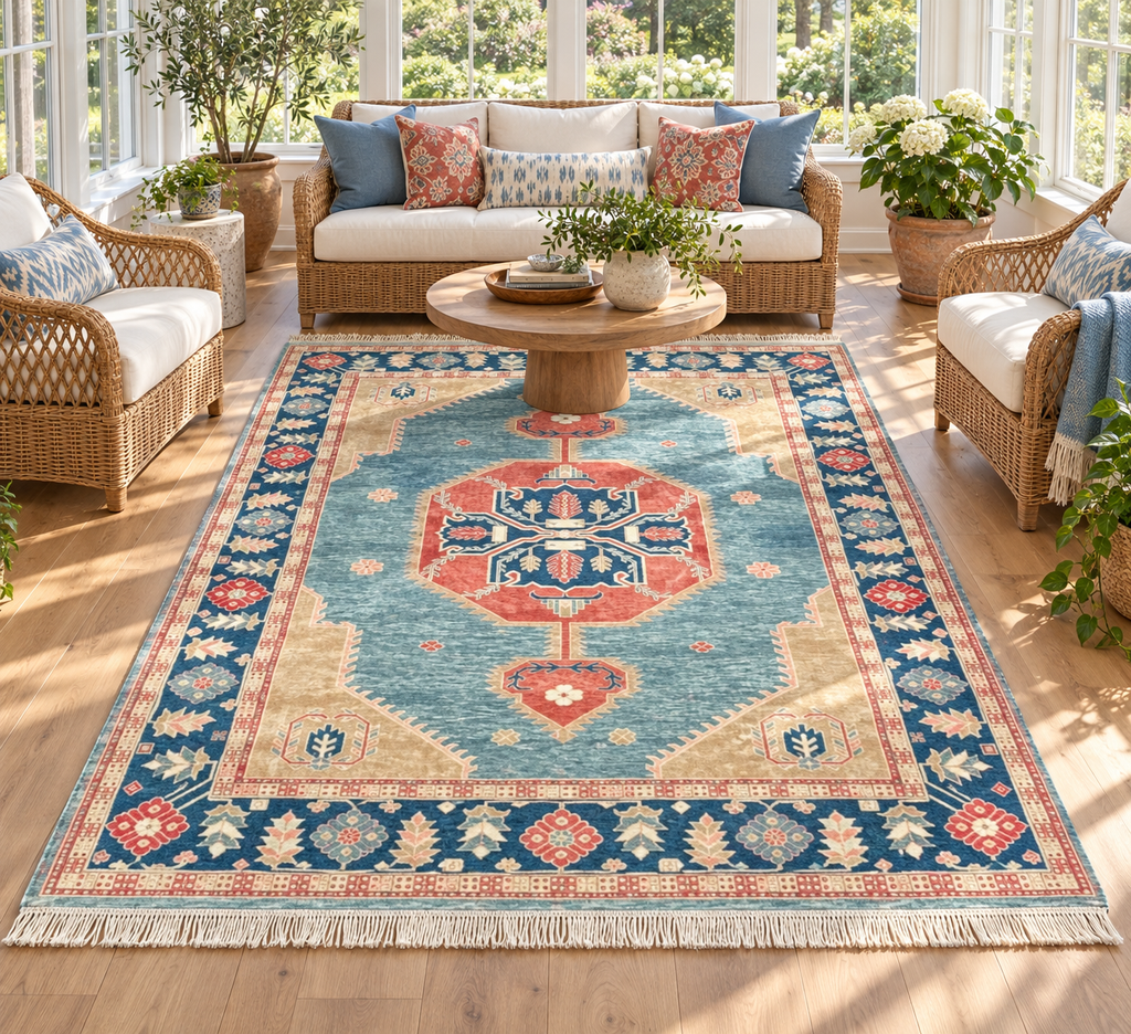 CAUCASIAN KAZAK HAND KNOTTED RUG, 8.5 x 9.9 (257cm x 297cm)