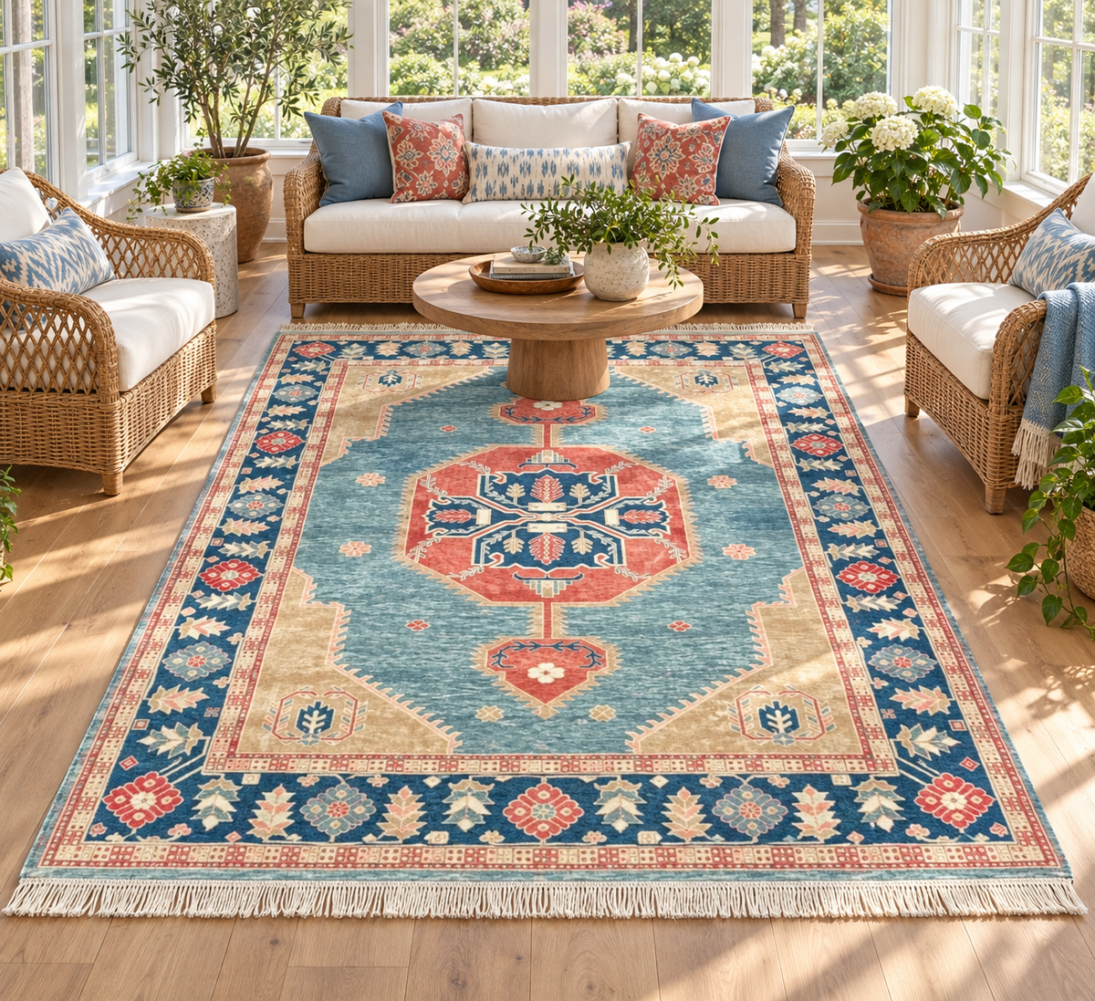 CAUCASIAN KAZAK HAND KNOTTED RUG, 8.5 x 9.9 (257cm x 297cm)