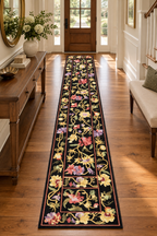 SAVONNERIE STYLE HAND KNOTTED RUNNER, 2.7 x 11.11 (79cm x 363cm)