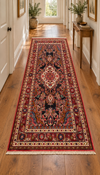 ANTIQUE PERSIAN HERIZ HAND KNOTTED RUG, 4.6 x 9.0 (137cm x 274cm)